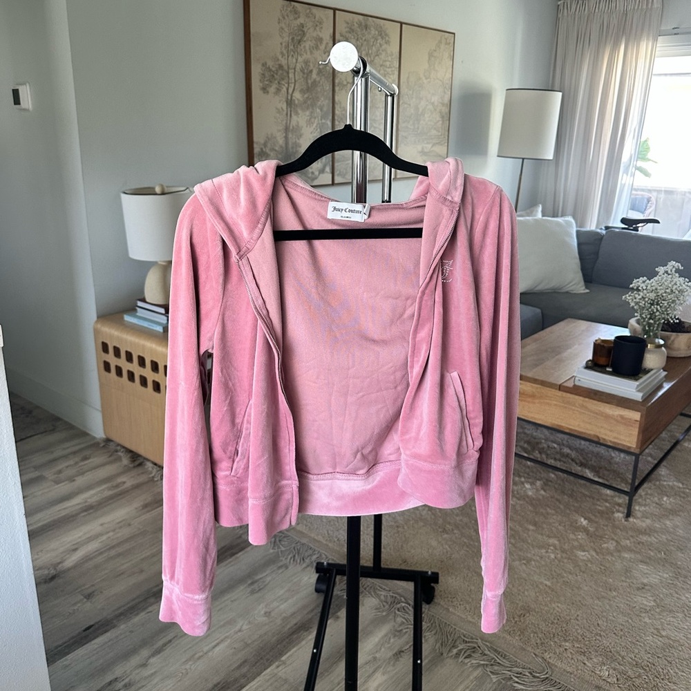 Juicy Couture Pink Velour Zip Up Hoodie